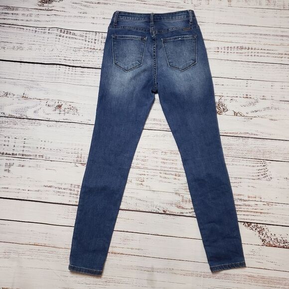 Kancan Kan Can Women's High Rise Destroyed Skinny Distressed Jeans - Size 25 - Picture 10 of 13